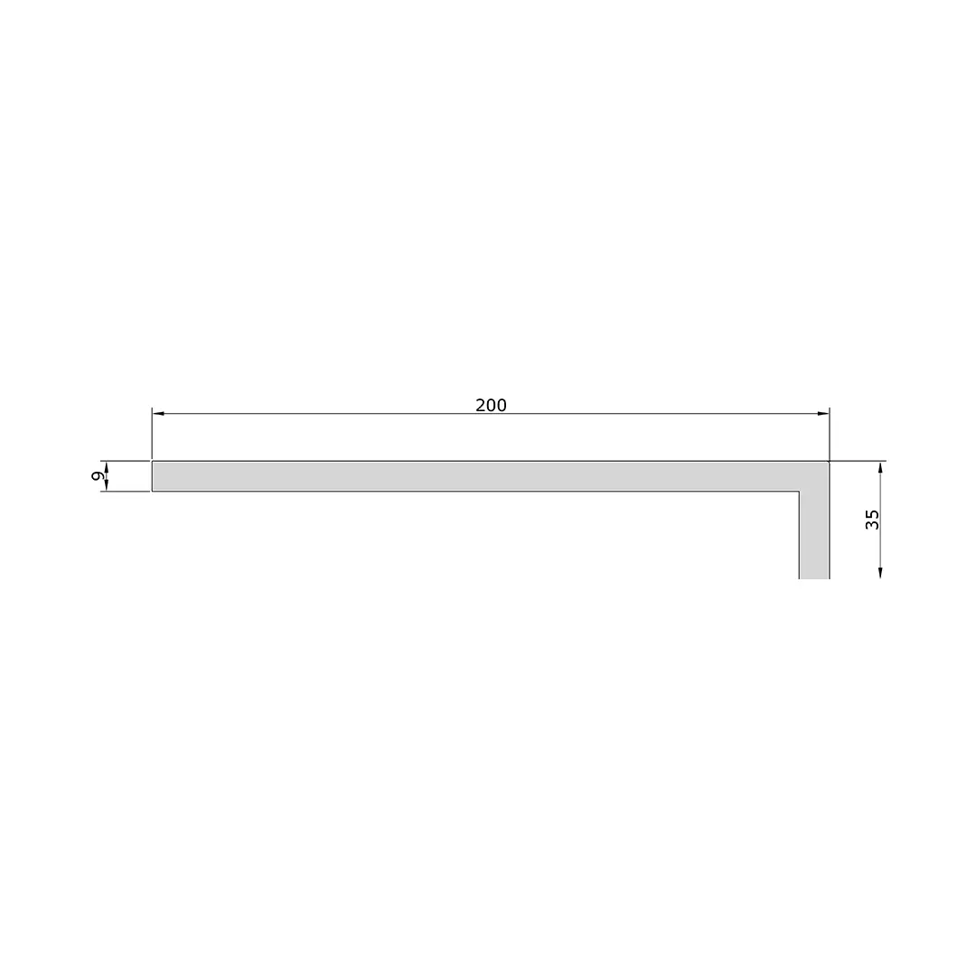 CDB200 – Boeideel 200 x 35 x 9 mm Glad