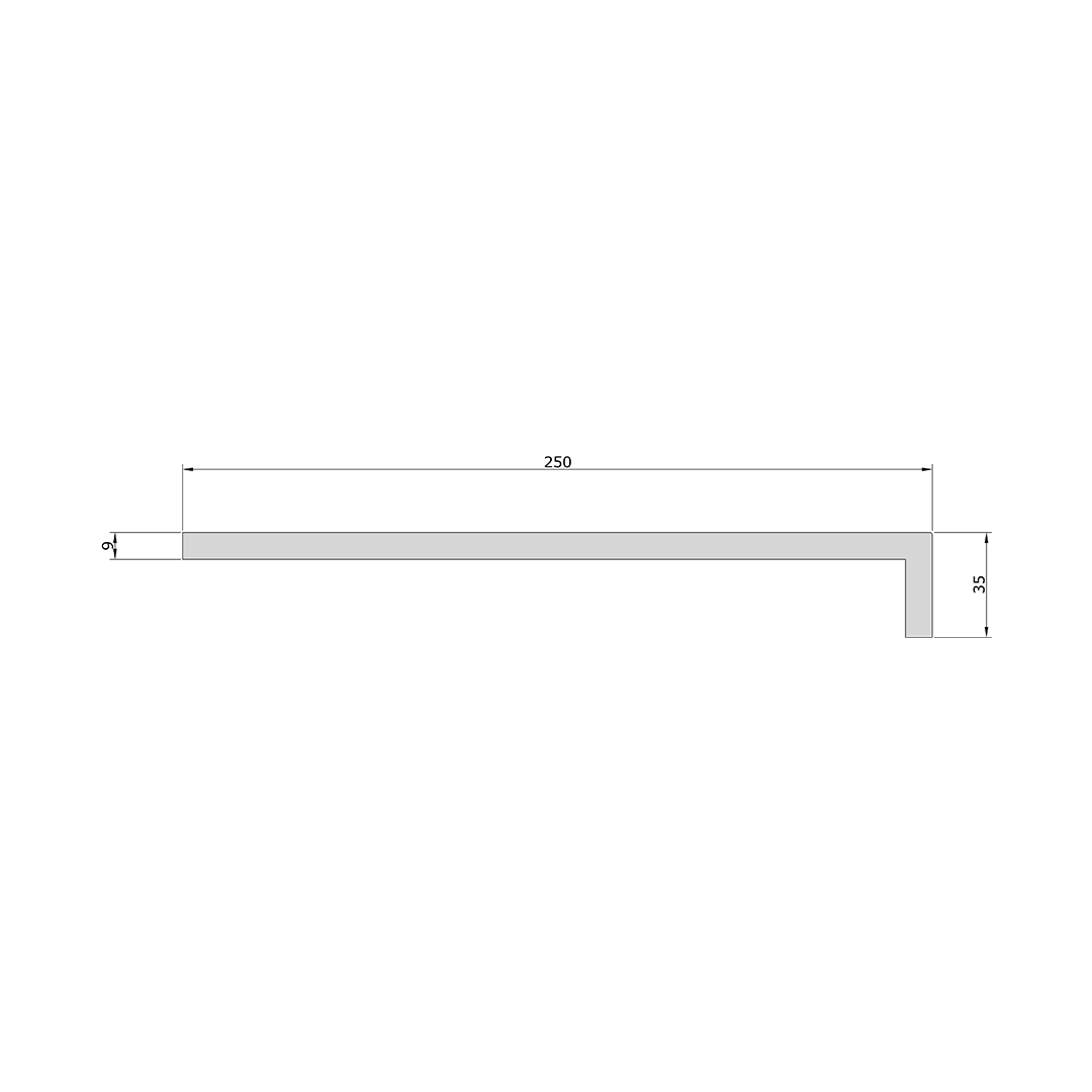 CDB250 – Boeideel 250 x 35 x 9 mm Glad