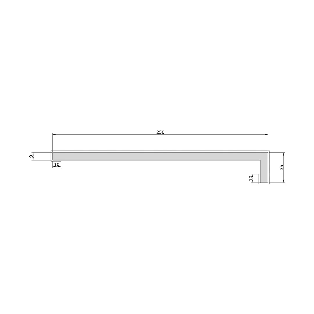 CDB250F – Boeideel 250 x 35 x 9 mm Folie